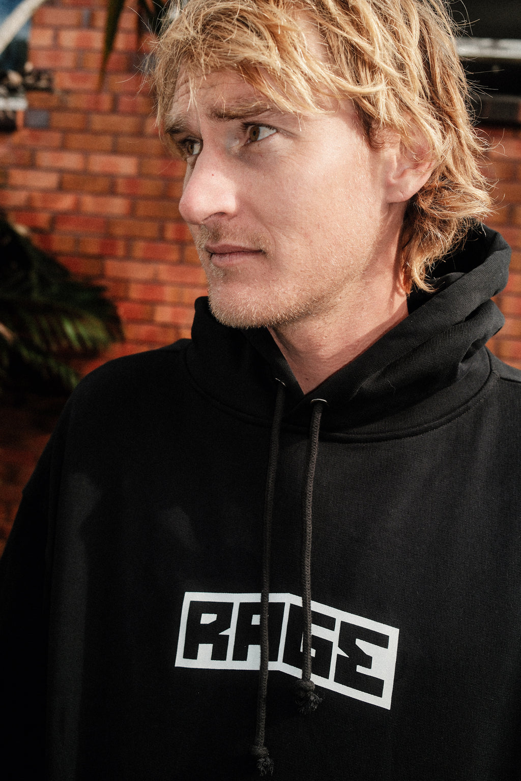 RAGE LOGO HOOD - BLK