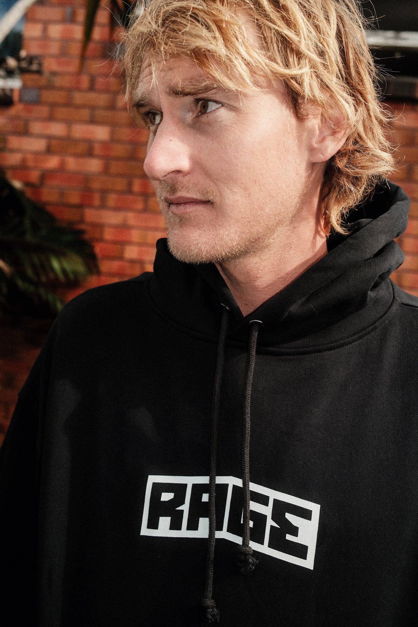 RAGE LOGO HOOD - BLK