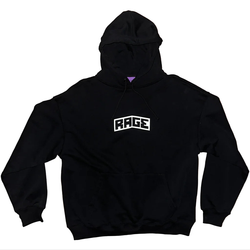 RAGE LOGO HOOD - BLK